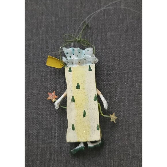 Dept 56 Krinkles Patience Brewster GREEN TREE BAG LADY Christmas Ornament 2.5" - Picture 3 of 4